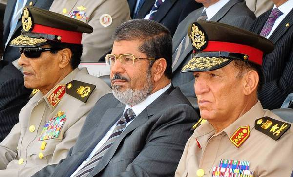 Egypt President Mohamed Morsi and Field Marshal Mohamed Hussein Tantawi
